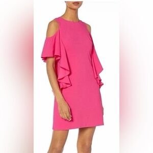 Trina Turk Lambada Cold Shoulder Ruffle Dress